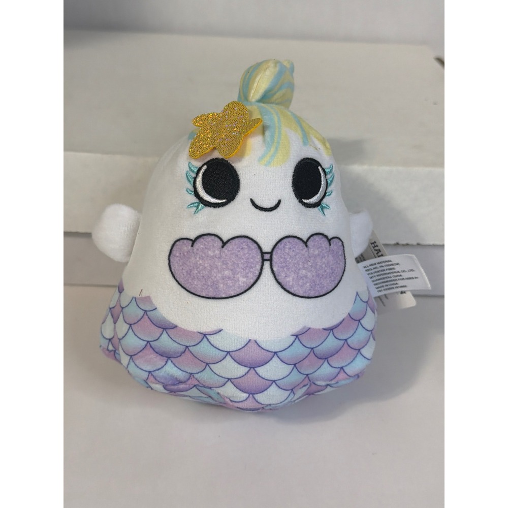 Way to Celebrate Halloween Mermaid Ghoulies Plush White Purple Blue Ghost Toy